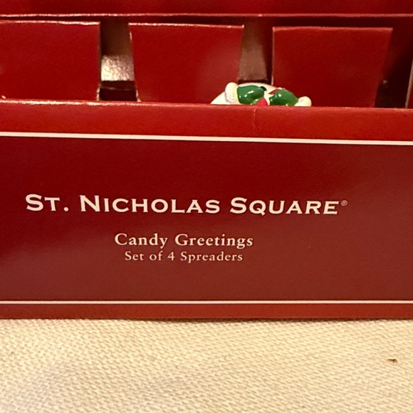St. Nicholas Square Set of 4 Spreaders: Tree, Snowman, Peppermint Candy, Santa - Picture 4 of 8